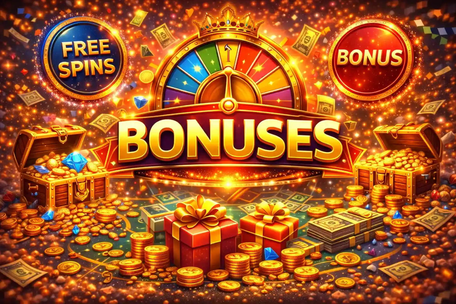 โปรโมชั่นโบนัสคาสิโนสุดคุ้ม พร้อมกล่องสมบัติทองคำและเพชรพลอย