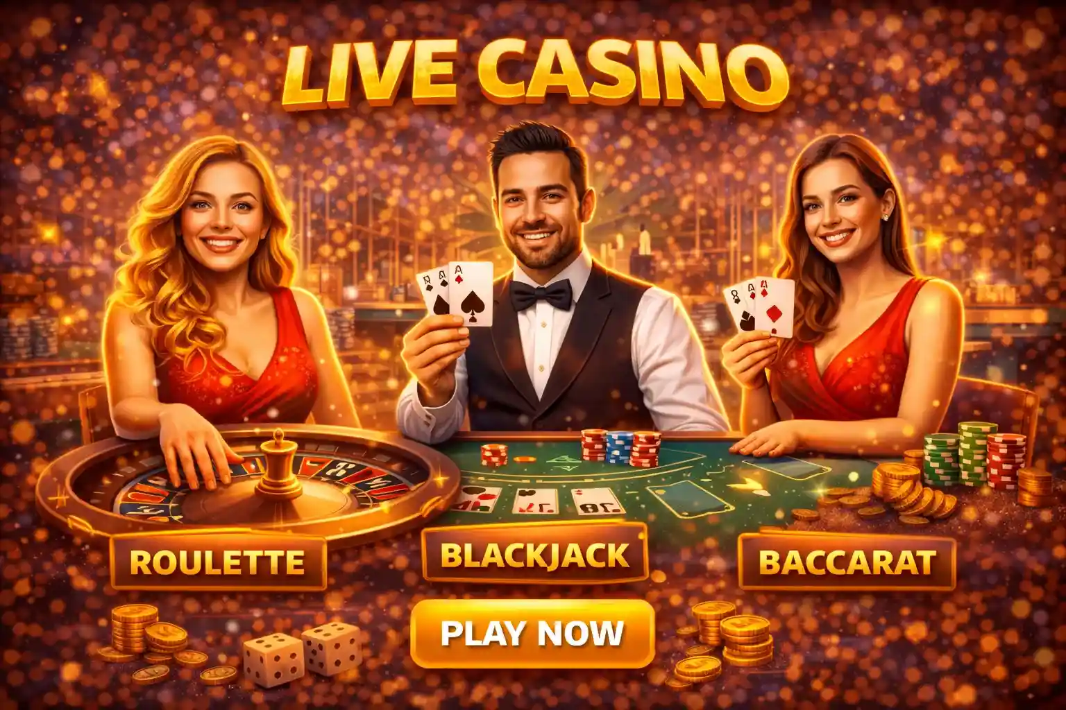 คาสิโนสดครบวงจร ทั้งรูเล็ต แบล็คแจ็ค และบาคาร่า พร้อมบริการตลอดเวลา