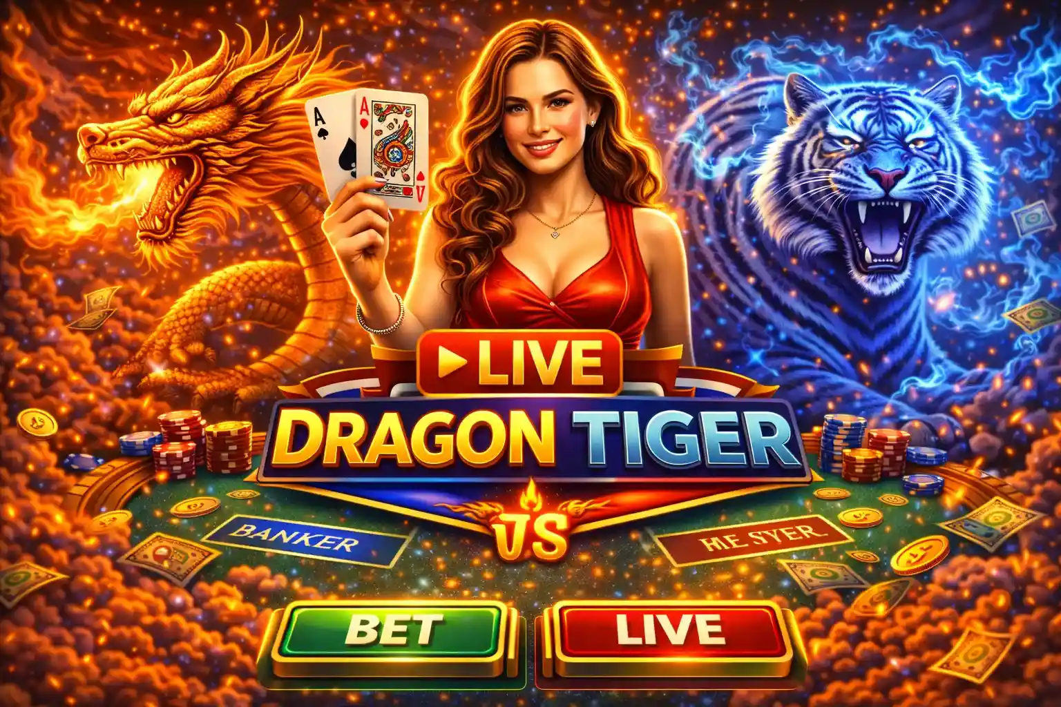 เกมไพ่เสือมังกรแบบไลฟ์สด เดิมพันง่าย รู้ผลไว ภาพสวยคมชัด